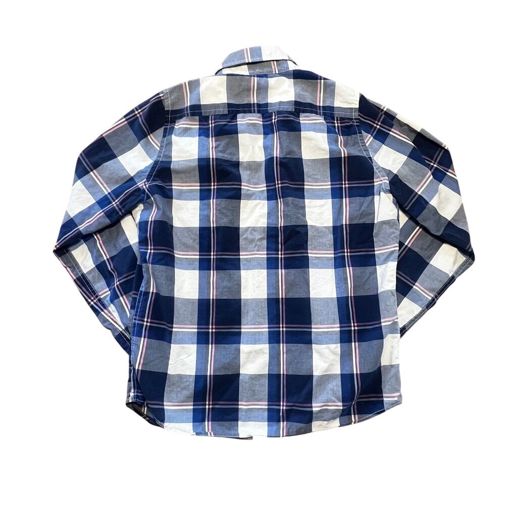 Y2K Hollister Surfer Cut Blue Pink Plaid Button Down Shirt | Men’s M - Picture 2 of 6